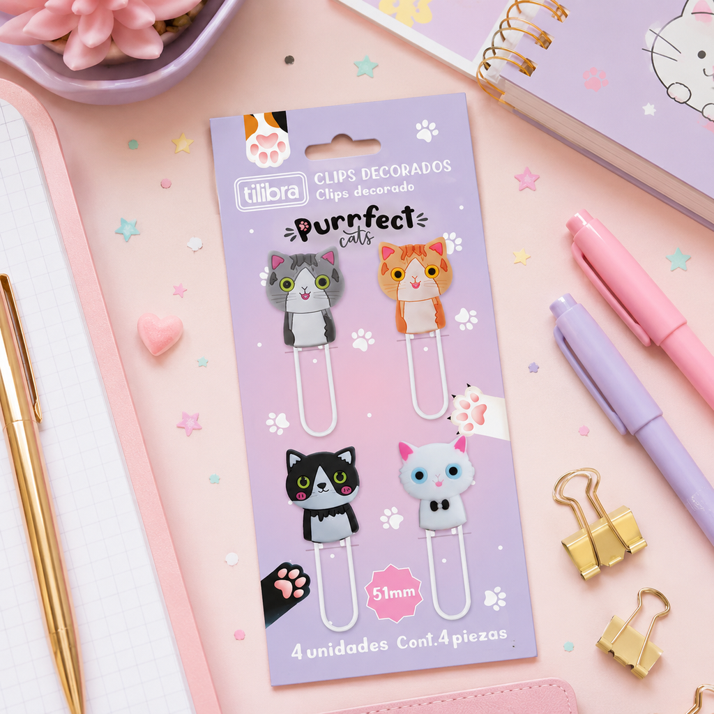 Clips Tilibra Purrfect 4 pcs
