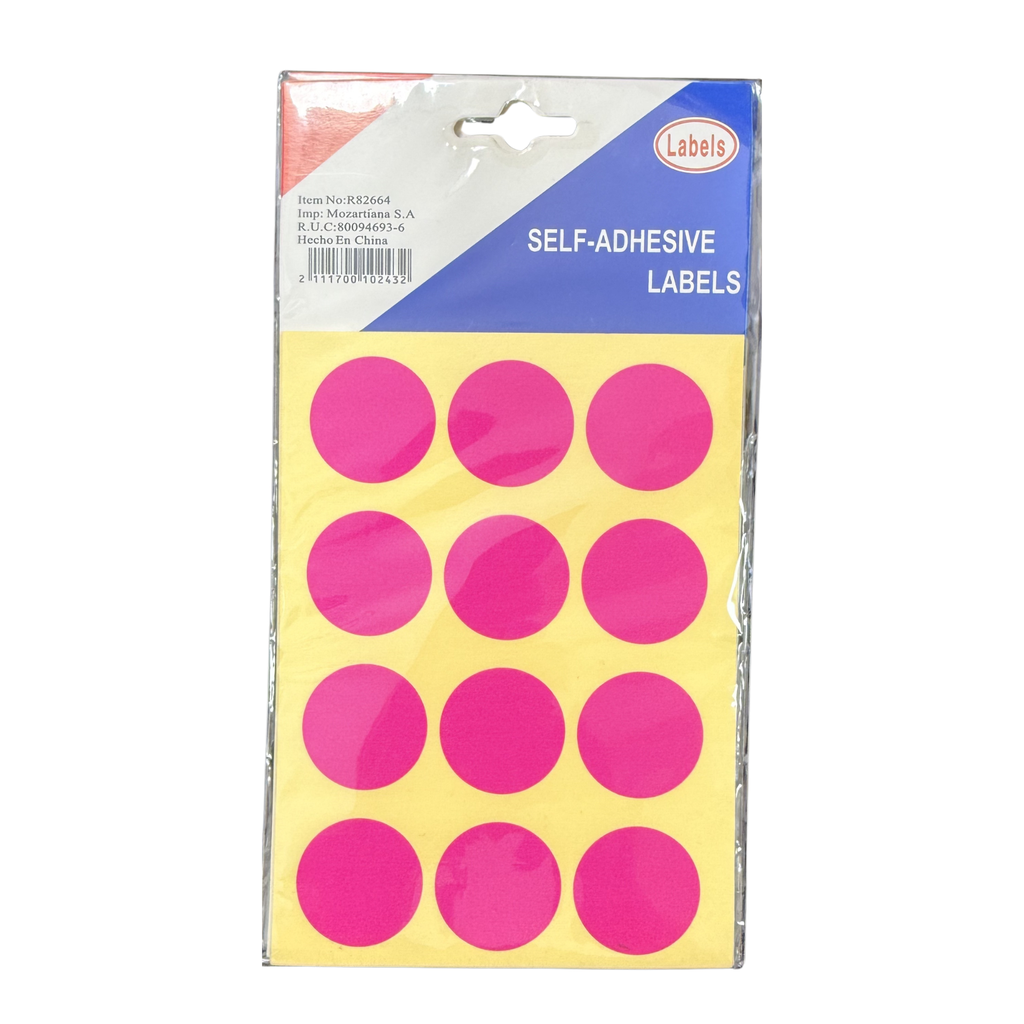 Papel Adhesivo Labels Fluor Circular