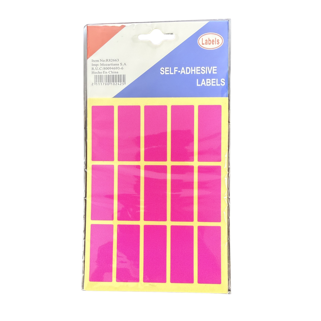 Label Adhesivo Fucsia Rect