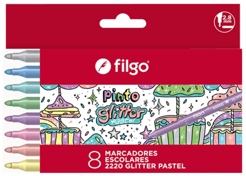 Marcador Filgo Glitter Pastel
