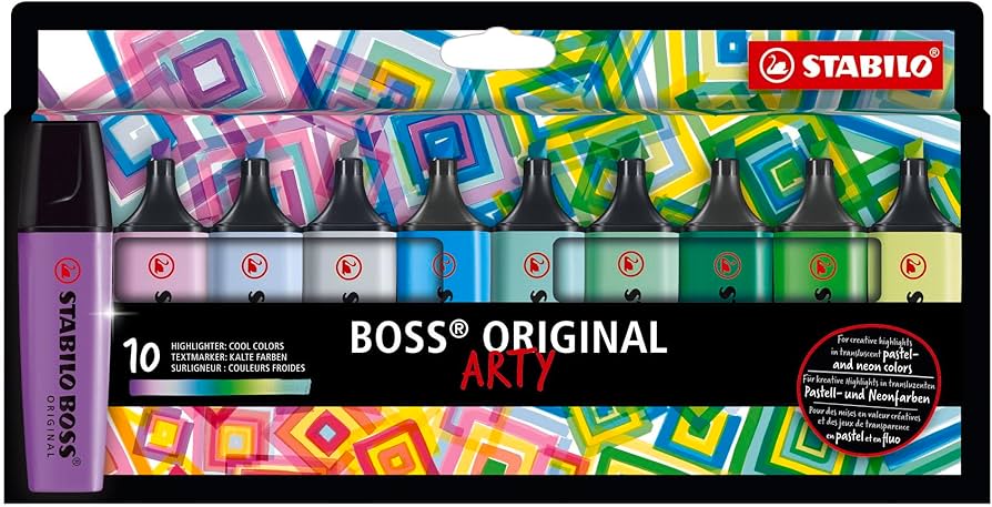 Resaltador Stabilo Boss Arty 10 pcs Colores Fríos