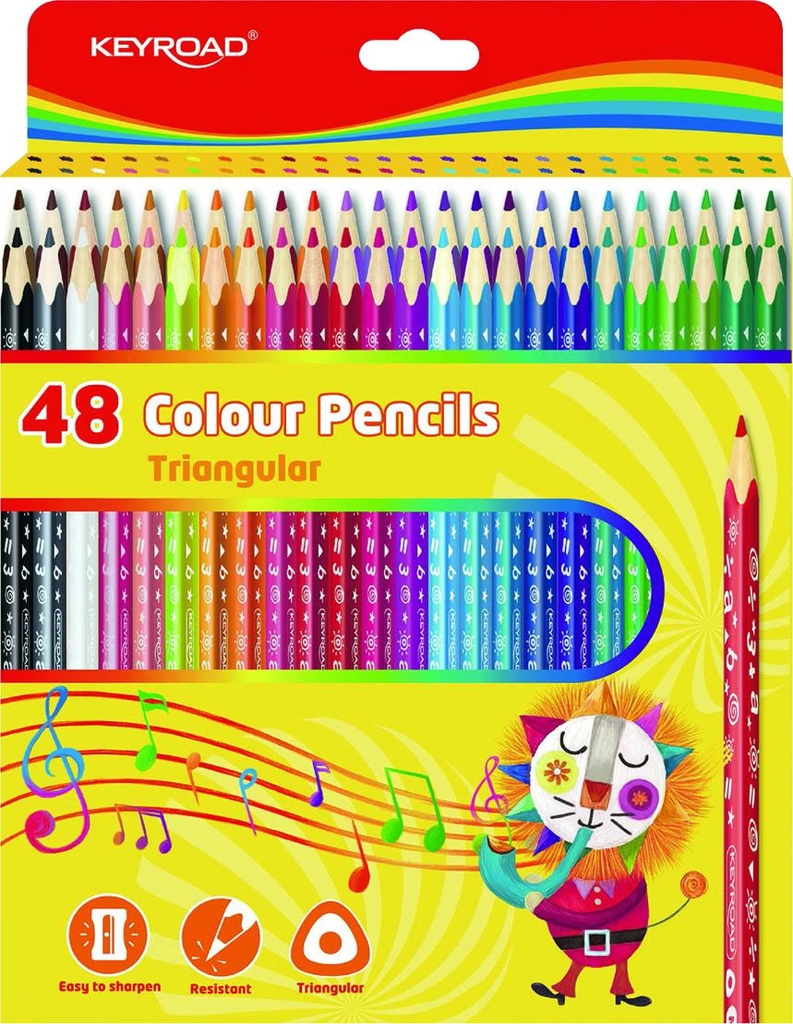 Lápices de colores Keyroad Triangular 48 PCS