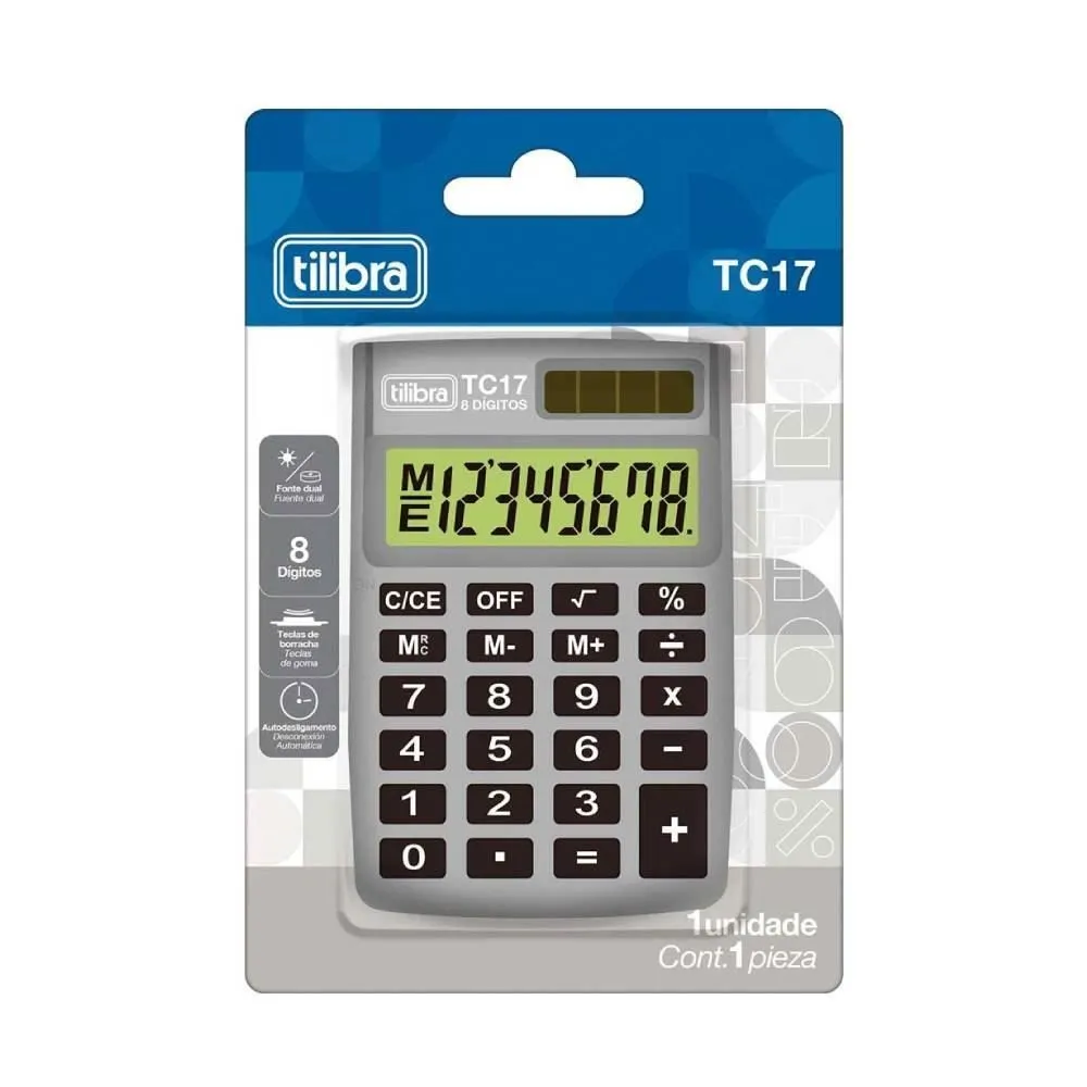 Calculadora Tilibra TC17 8 dígitos gris