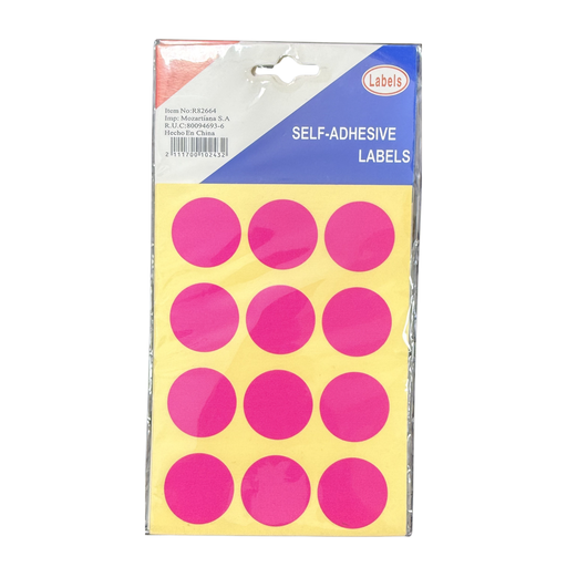 Papel Adhesivo Labels Fluor Circular