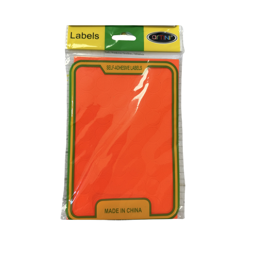 Labels Artini Naranja Fluor Peq.