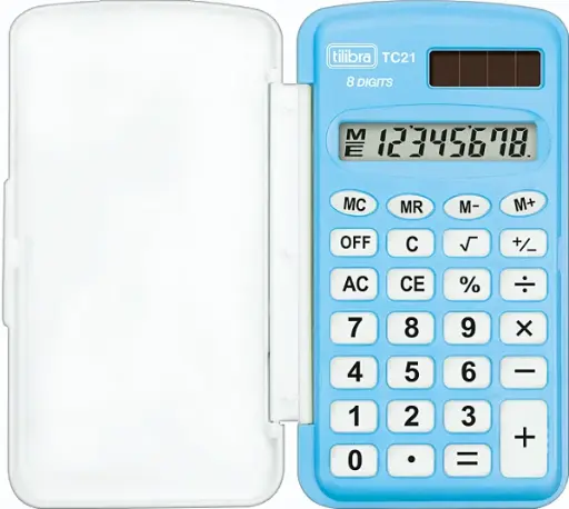 Calculadora de Bolsillo Tilibra TC21 Celeste