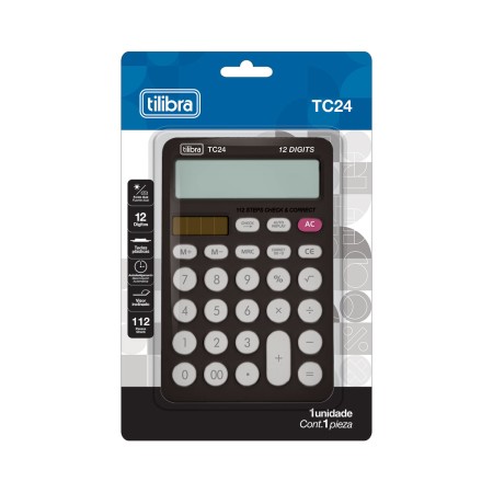 Calculadora Tilibra TC24 Negra 12 dígitos